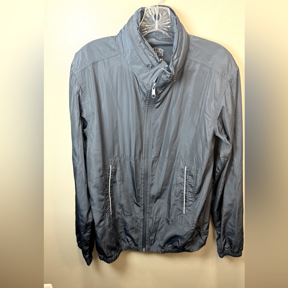 Vive Shirt New York Hooded Navy Polyester Full Zip Jacket Size Medium